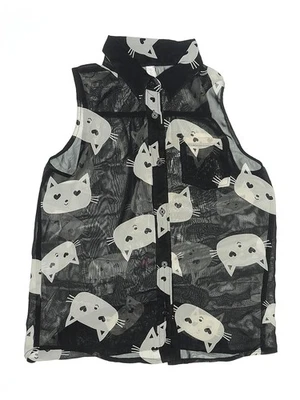 Xhilaration 女童黑色无袖纽扣衬衫 7 — 第 1/2 张图片