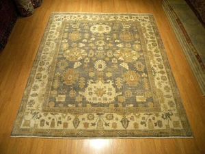 Alfombra Oushak 8,3 x 10 anudada a mano_tintes vegetales naturales hilados a mano lana fina sedosa - Imagen 1 de 12