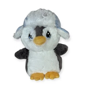 Precious Moments Flappy Penguin Plush Gray White 8” Blue Earflap Hat Aurora 2018 - Picture 1 of 10