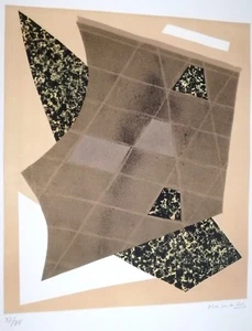 Quadro Pittore ALBERTO MAGNELLI, collage originale firmata, Edizione limitata  - Picture 1 of 3