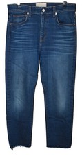CQY Women's Raw Hem Ankle Jeans Size 30 Cotton Blend