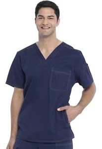 Dickies mens, Flex Utility V-neck medical scrubs shirts, Navy, Size: M US - Picture 1 of 8