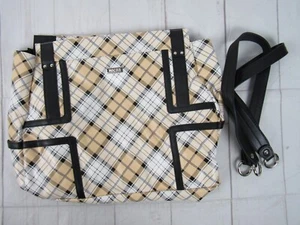 Miche Robin Yellow and White Plaid Purse with Black Accents Large - Picture 1 of 4