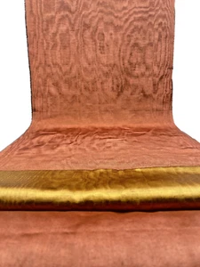 Copper Colour Silk Moire Fabric By 2 Meters, Watermark Patterned. - Picture 1 of 9
