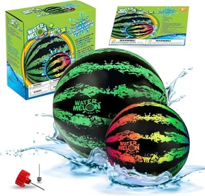 Watermelon Ball Pool Toys for Adults and Family - 2 Pack of 6 1/2" Multicolor - Picture 1 of 8