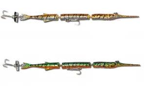 kit 2 aguglie grandi 24cm pesca traina pesce serra mare artificiale snodato - Foto 1 di 4