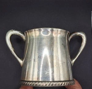 Meriden B Company 21 9 Oz Silber Teller verzierte Zuckerdose mit Fuß und Deckel - Bild 1 von 4