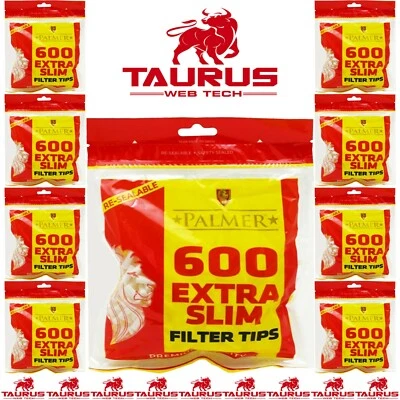 15000x PALMER Filters EXTRA SLIM Tips Resealable Bag Smoking UK FREE P&P - Image 1 of 3