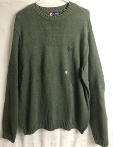 Chaps Green Long Sleeve Crewneck Sweater W/Embroidered Logo Size L, New! $59.50 - Picture 1 of 6