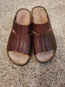 Kim Rogers Pantolettenschuhe burgundische Damen offene Zehenpartie Gr. 6M weiches Slipperkissen  - Bild 1 von 7