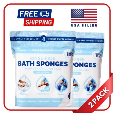 Scrubzz Disposable Rinse Free Bathing Sponges - Unscented, 50 Count - Image 1 of 4
