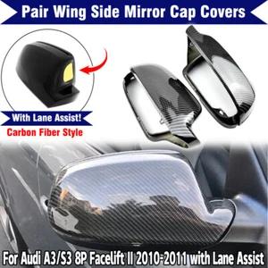 Replacement Mirror Cover Caps Carbon Look For Audi A5/S5 8T 11-16 w/ Lane Assist - Bild 1 von 9