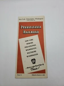 Pennsylvania Railroad Time Table - New York - Philadelphia - Washington - 1947 - Picture 1 of 6