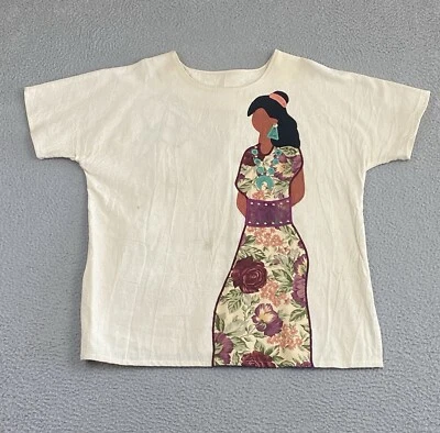 Alfredo's Wife Top Sz L Art-Wear Southwestern Native American Embroidered Beaded - Image 1 of 4