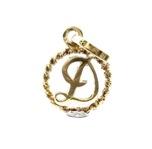 9ct 375 Yellow Gold Letter “D” Pendant - Rope Twist Design - 21.5mm - Small - Picture 1 of 7