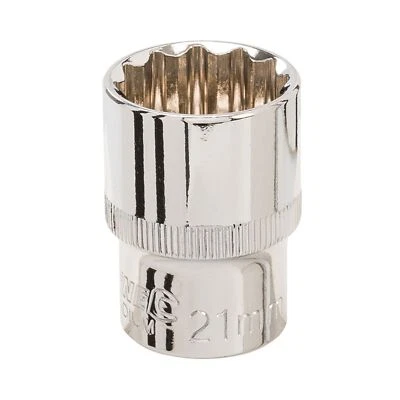Silverline Socket 1/2" Drive 12 Point Metric 21mm - 501751 - Image 1 of 4
