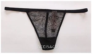 ¡AGOTADO! NUEVA CON ETIQUETAS*Tanga de cuerda en V muy sexy de Victoria's Secret---NEGRA (DL3)---S/P - Imagen 1 de 2