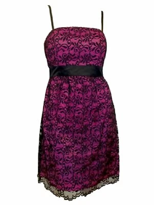 Ladies Black Floral Lace Bustier Body Fitting Boobtube Womens Party Dress.Size:8 - Image 1 of 3