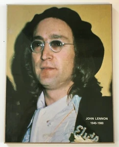 Vintage John Lennon 1940-1980 8x10 Wooden Souvenir Picture Beatles - Picture 1 of 2