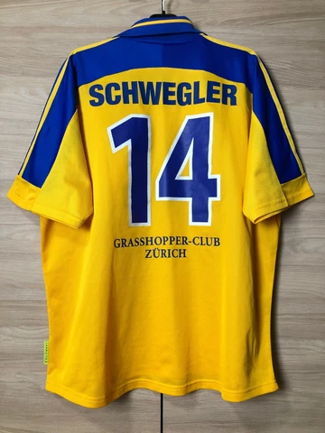 Grasshoppers Zurich 2000-02 Schwegler #14 Away Adidas Equipment Shirt Jersey Cover