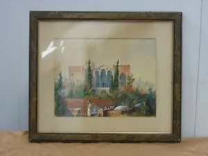 Acuarela vintage Turquía/Grecia Oriente Medio sobre papel - Imagen 1 de 12