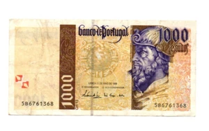 1000 ESCUDOS VERY FINE   BANKNOTE FROM  PORTUGAL  1998   PICK-188 - Picture 1 of 2