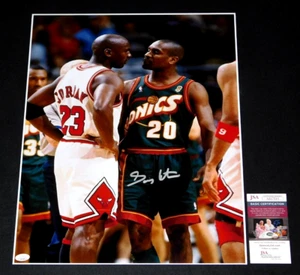 FOTO FIRMADA DE GARY PAYTON SEATTLE SONICS NBA HOF 16X20 ¡Certificado de autenticidad de JSA!¡! - Imagen 1 de 1