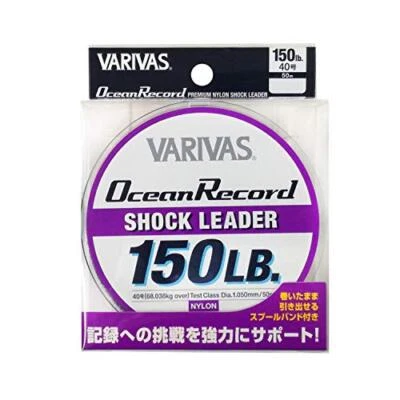 VARIVAS Ocean Record Shock Leader Nylon Line 50m #40 150lb NUEVO de Japón Foto 1 de 4