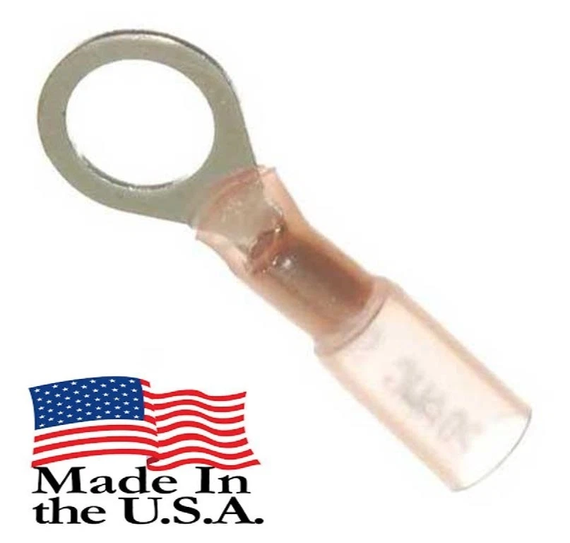 22-18 AWG 3M HEAT SHRINK RING TERMINALS 5/16" STUD SIZE Qty-25 - Image 1 of 1