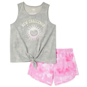 We Wear Cute Little Girls Tie-Front Graphic Tank Top and Cozy Shorts (4/5) -NWT - Picture 1 of 2