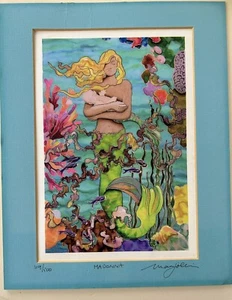 Pantalla de seda sirena estampado arte moderno ""Madonna"" 119/500 firmado - Imagen 1 de 2