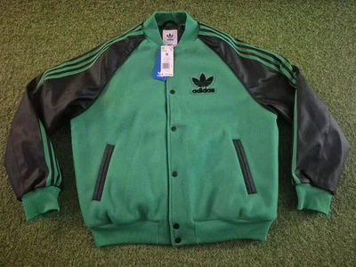 Adidas Originals Superstar Green Trefoil Varsity Jacket Men's Medium NWT  - Image 1 of 4