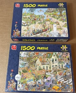 Lot 2 Jan Van Haasteren The Storm - The Golf Course 1500 Pc Puzzles Free Ship - Picture 1 of 11