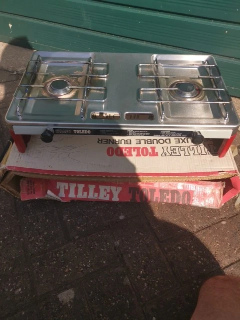 TILLEY Talisman ２バーナー！vintage! BOXED VINTAGE TILLEY Talisman double burner and grill gas camping