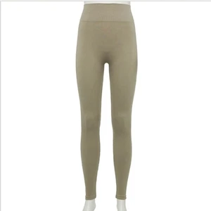 Leggings Rosa Rosa Sin Costuras XS Moca Taupe Tejido Acanalado Cintura Alta Elastizados Nuevos con Etiquetas - Imagen 1 de 7
