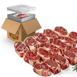 Paquete de 16 (14 oz cada uno Prime Steakhouse Quality Rib Eye Steak Meat Beef Ribeye) - Imagen 1 de 8