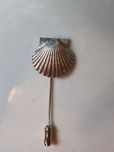 Krone Trifari Muschel Muschel Muschel 60er Jahre hell silberfarben Stecknadel Vintage - Bild 1 von 10