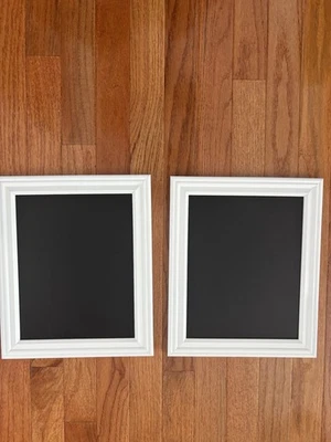 Large White Chalkboard Frames Set of 2 Framed Chalk Boards 8” X 10” - Image 1 of 4