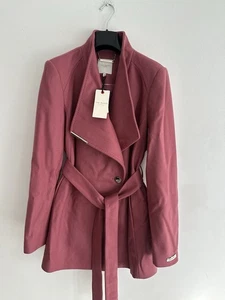CAPPOTTO TED BAKER 12 AVVOLGENTI ROSA SCURO media corta lunghezza cintura cashmere NUOVO NUOVO CON ETICHETTE lusso - Foto 1 di 13
