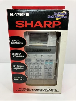 Sharp EL-1750V Electronic Printing Calculator 12-Digit 2-Color, - Image 1 of 4