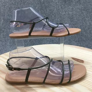 NEW Old Navy Sandals Womens 10 Casual Asymmetric Strappy Slingback Green Brown - Picture 1 of 16