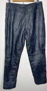 Excelled 100% Genuine Black Leather Pants Size 10