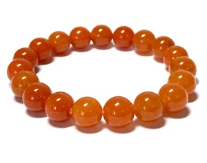 Armband aus dem Edelstein Aventurin in Kugelform Ø-10 mm Orange Farbe - Picture 1 of 1