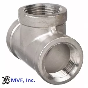 1" 150 Female NPT Pipe Tee Cast 304 Stainless Steel Fitting SS030641304 - Picture 1 of 4