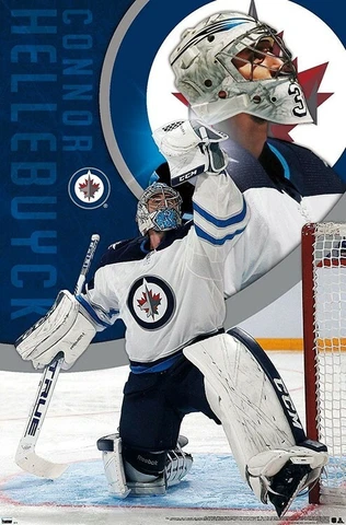 Connor Hellebuyck GAME-SAVER Winnipeg Jets Goalie NHL Hockey 22x34 Wall POSTER Cover