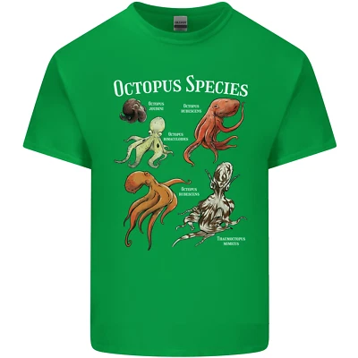 Camiseta Octopus Species Buceo Océano Niños Niños Niñas Foto 1 de 4