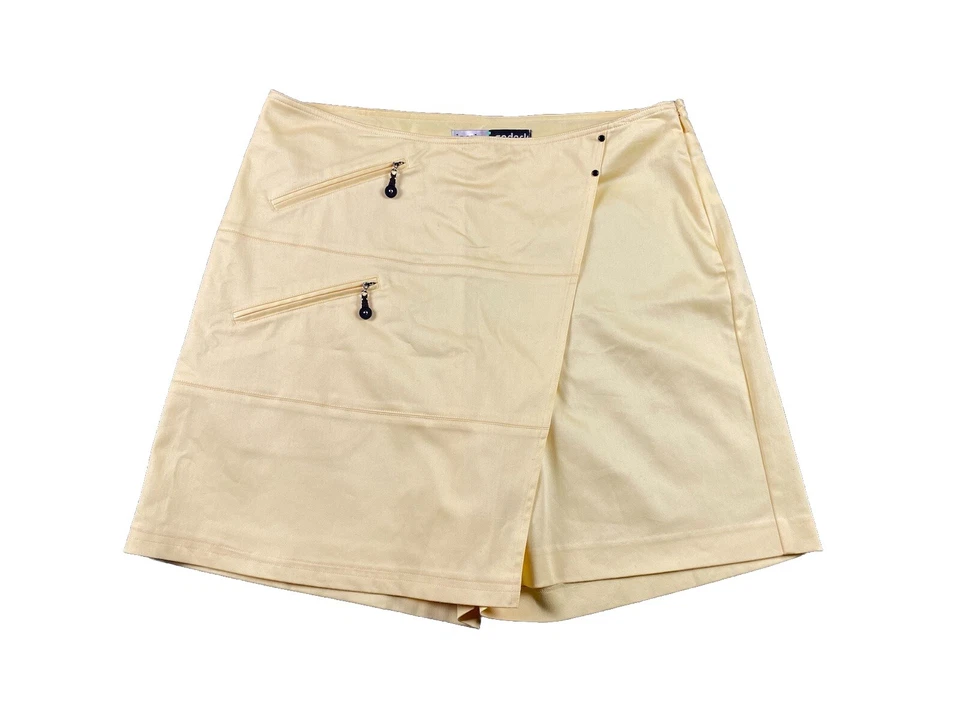 JAMIE SADOCK Athletic Skort Shorts Size 12 Yellow Fold Over Zippers Golf Casual - Imagem 1 de 4