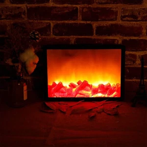 Christmas LED Flame Lamps Simulated Fireplace Light Lamp Flame Effect Lights - Picture 1 of 23