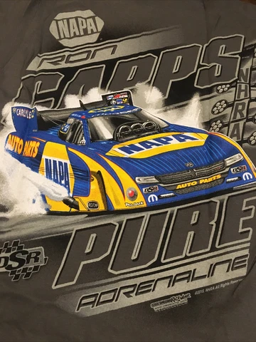 Vintage NHRA "PURE ADRENALINE" Ron Capps NAPA T- SHIRT YOUTH - Large Cover