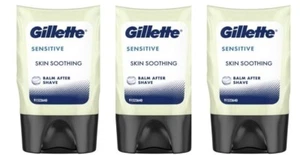 3 X Gillette Sensitive Skin Soothing After Shave Balm – 75mL | Instant Relief - Picture 1 of 2